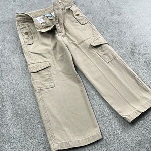 Janie and Jack 4T 100% Cotton Beige Cargo Wide Leg Pants